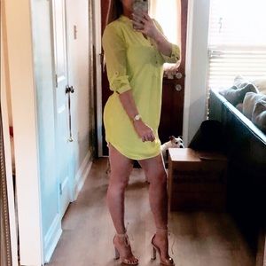 Neon green lined dress